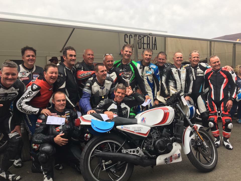 Owen and fellow riders at Cadwell Park